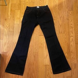 Reiss High Rise Dark Denim Flared Jeans